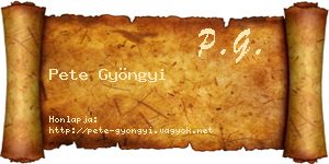 Pete Gyöngyi névjegykártya